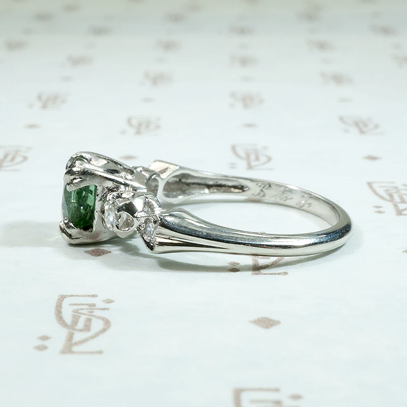 Sweetheart Green Tourmaline Engagement Ring