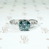 Dazzling 1940s Natural Blue Zircon Ring