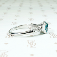 Dazzling 1940s Natural Blue Zircon Ring