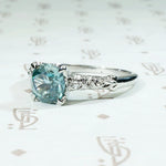 Dazzling 1940s Natural Blue Zircon Ring