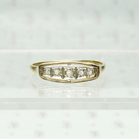 Rose Cut Diamond Art Deco Band in Two Tone Gold