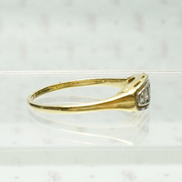 Rose Cut Diamond Art Deco Band in Two Tone Gold, side view
