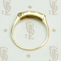 Rose Cut Diamond Art Deco Band in Two Tone Gold, top view