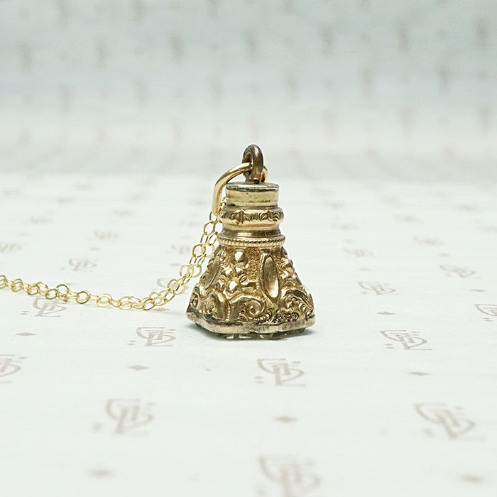 Rock Crystal Shield Victorian Fob Necklace