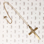 Elegant Engraved Gold Mid Century Cross