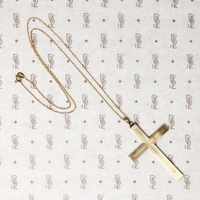 Elegant Engraved Gold Mid Century Cross