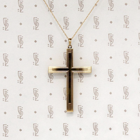 Elegant Engraved Gold Mid Century Cross