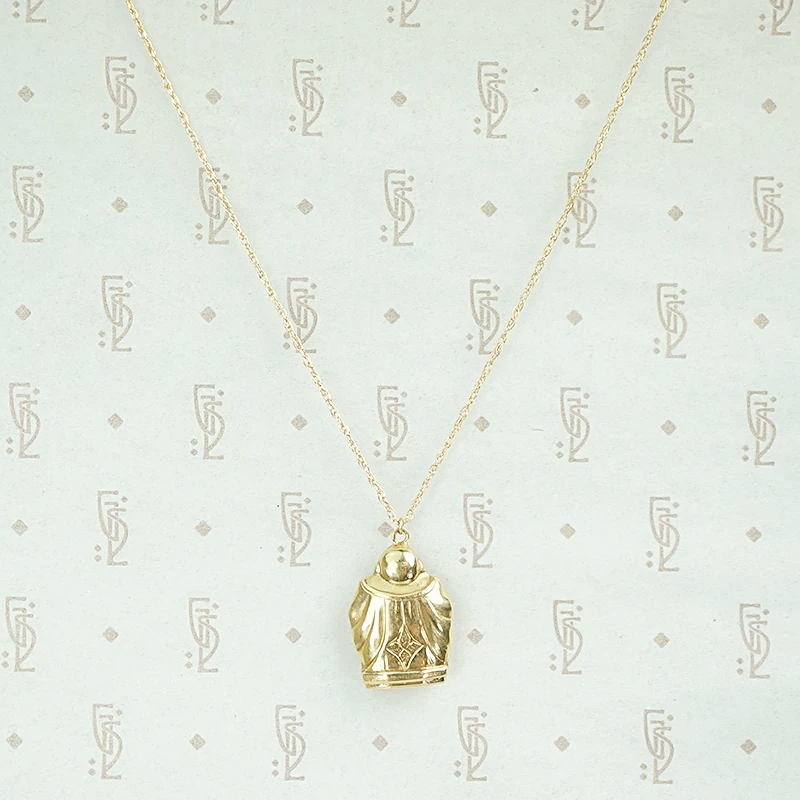 Vintage Gold Buddha Charm Necklace