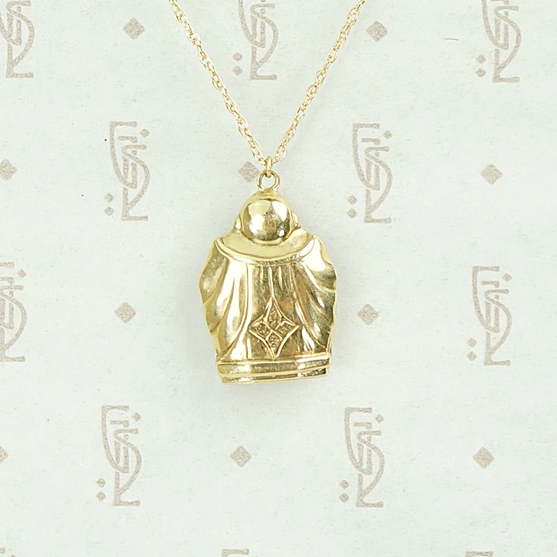 Vintage Gold Buddha Charm Necklace
