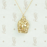 Vintage Gold Buddha Charm Necklace