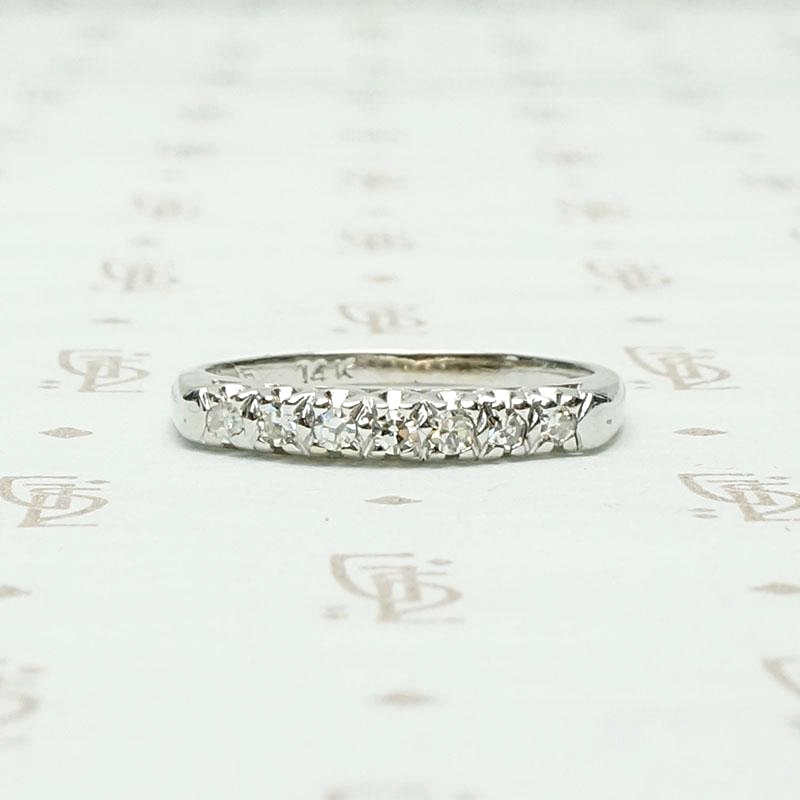 Seven Stone 1940s Diamond Wedding Band