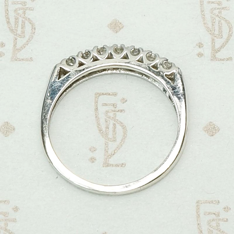 Seven Stone 1940s Diamond Wedding Band, top view