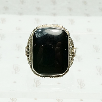 Romantic Sterling Filigree & Onyx Ring