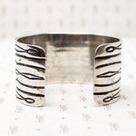 Substantial Silver Cuff Bracelet with Rocker Designs