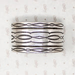 Substantial Silver Cuff Bracelet with Rocker Designs
