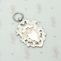 Heavily Engraved English Sterling Fob Pendant