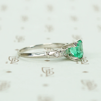 Lush Square Cut Emerald In Platinum Ring