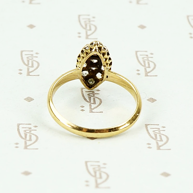 Petite Navette Ring with Rosecut Diamonds