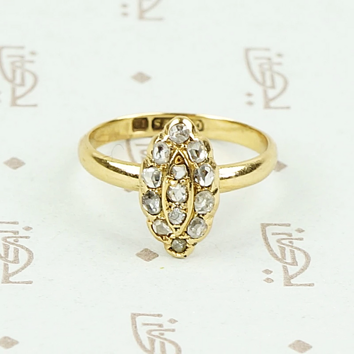 Petite Navette Ring with Rosecut Diamonds