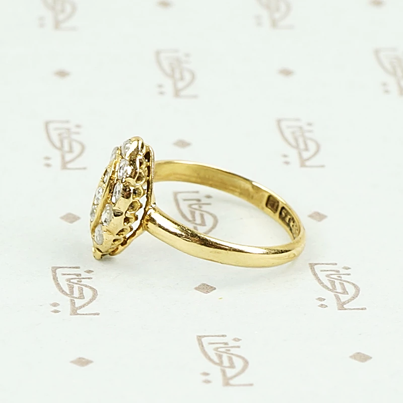 Petite Navette Ring with Rosecut Diamonds