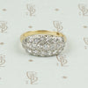 Glittering Mid Century Diamond Cluster Band