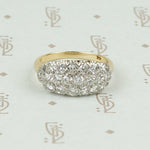 Glittering Mid Century Diamond Cluster Band