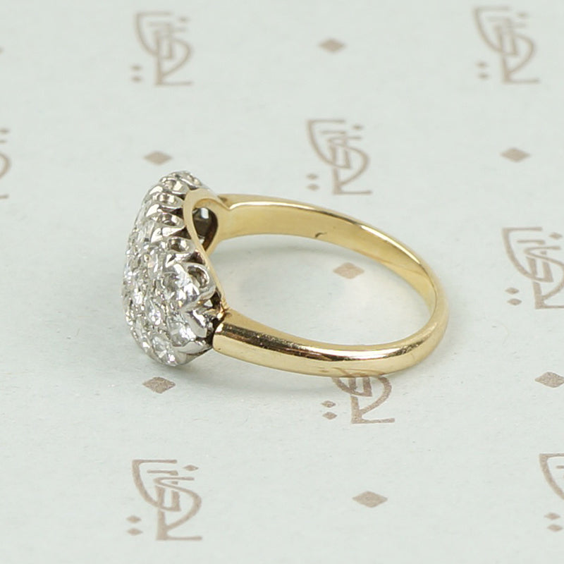 Glittering Mid Century Diamond Cluster Band
