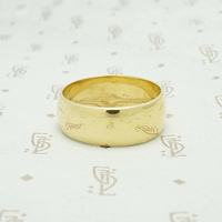 Wide Half Round Wedding Band in 18k Gold