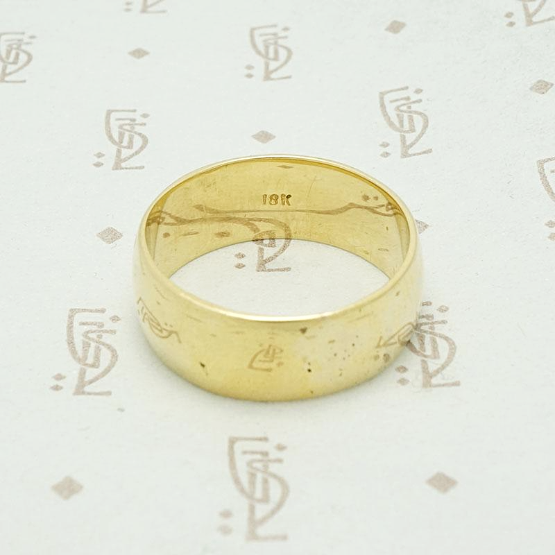 Wide Half Round Wedding Band in 18k Gold