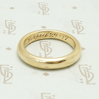 1917 Engraved Gold Wedding Band 