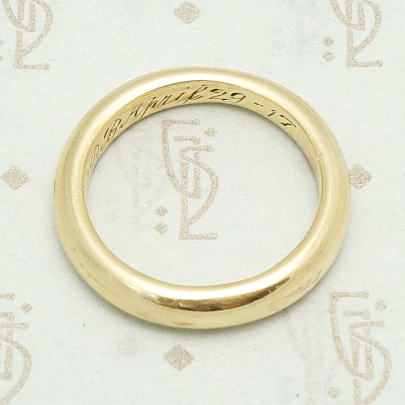 1917 Engraved Gold Wedding Band 