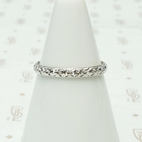 Bright White & Crisp Forget Me Not Wedding Band