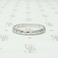 Bright White & Crisp Forget Me Not Wedding Band