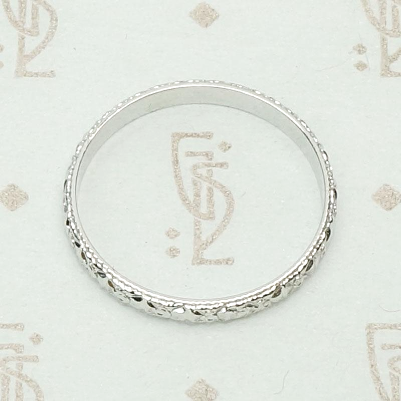Bright White & Crisp Forget Me Not Wedding Band