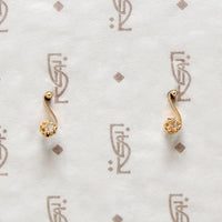 Delicate Diamond-Set Musical Note Studs