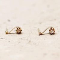 Delicate Diamond-Set Musical Note Studs