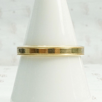 Flat Edged Vintage Gold Wedding Band 