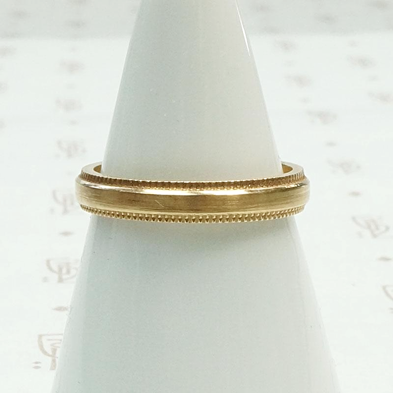 Heavy Vintage Gold Band with Sawtooth Edge