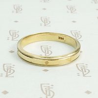 Flat Edged Vintage Gold Wedding Band , side view.