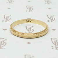 Slim and Elegant Engraved Gold Band
