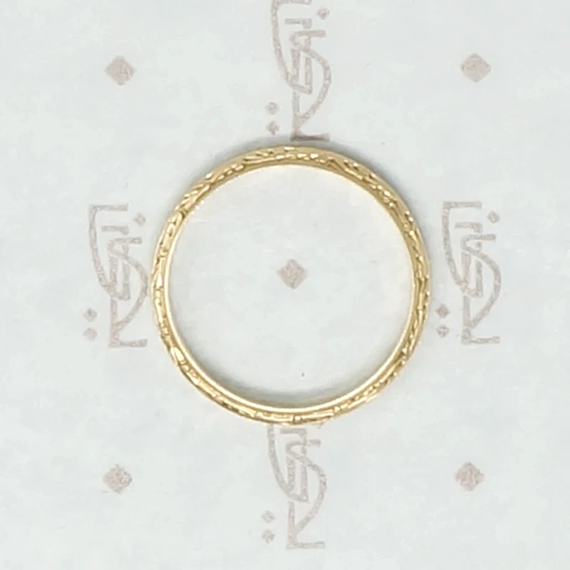 Slim and Elegant Engraved Gold Band