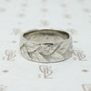 Beautiful White Gold Band With Engraved Leaves