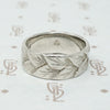 Beautiful White Gold Band With Engraved Leaves
