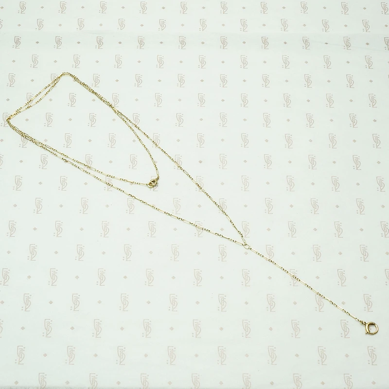 14k yellow gold y chain. vintage