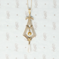 Exquisite Pearl and Diamond Lavalier Pendant