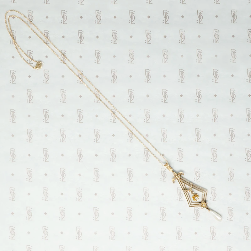 Exquisite Pearl and Diamond Lavalier Pendant