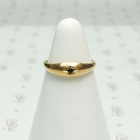 May Birthstone Gypsy Style Bitty Ring with Emerald