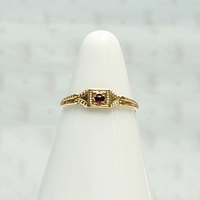 Rosy Gold  Ring with Cabochon Garnet