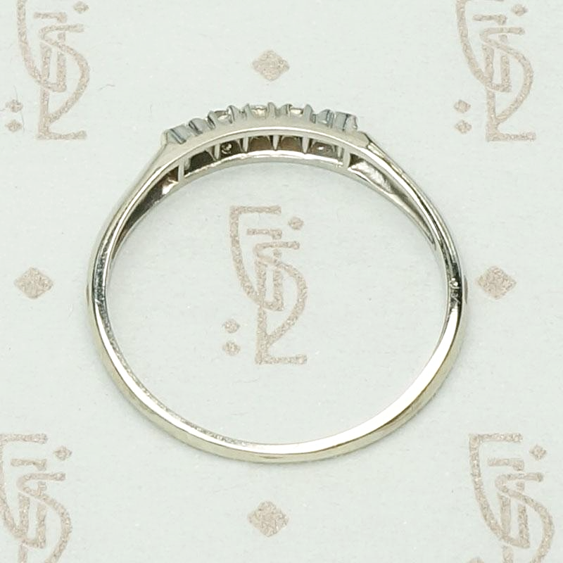 Romantic & Refined 1940s Diamond Wedding Band, top view