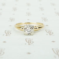 classic 2 tone diamond 1940's engagement ring